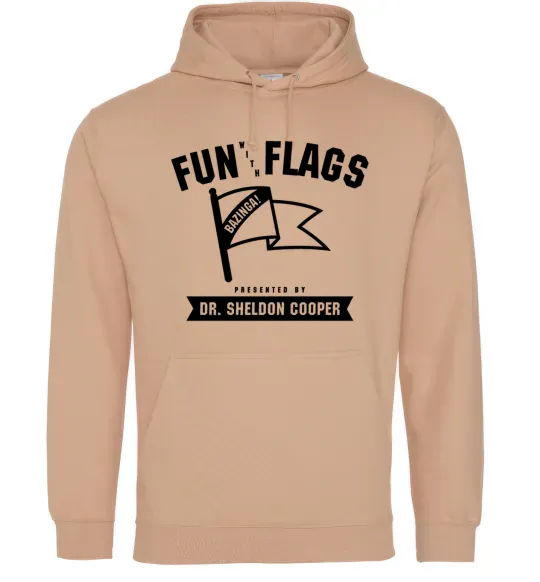 Мужская толстовка (худи) Fun with flags Песочный фото