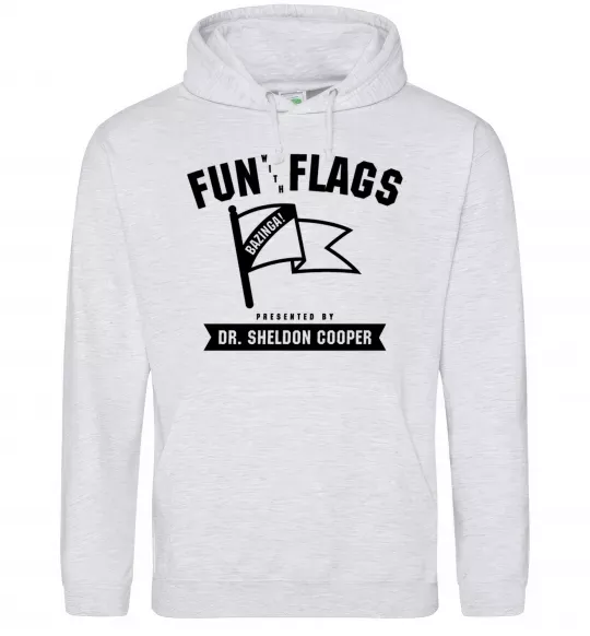 Женская толстовка (худи) Fun with flags Серый меланж фото