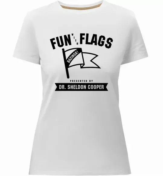 Жіноча преміум футболка Fun with flags Білий фото