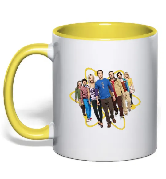 Чашка з кольоровою ручкою The Big Bang Theory Лимонний фото