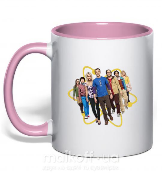 Чашка з кольоровою ручкою The Big Bang Theory Ніжно рожевий фото