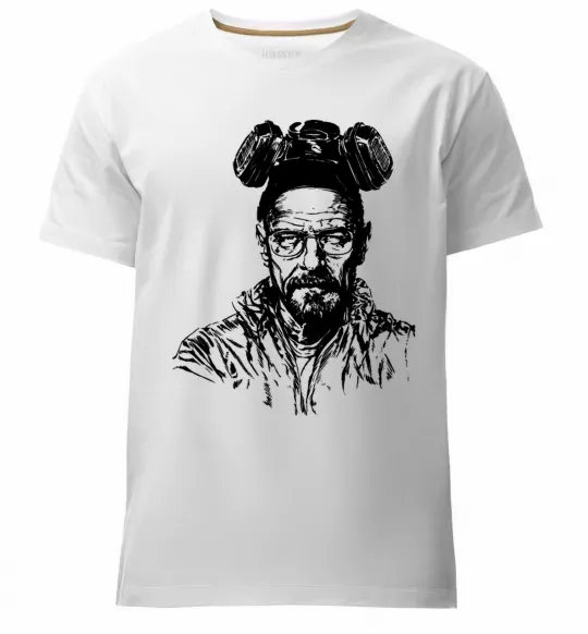 Мужская премиум футболка Волтер Вайт Белый фото