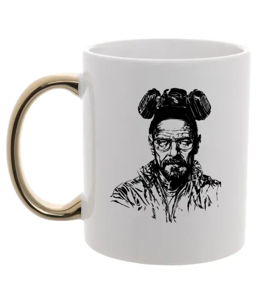 Чашка з кольоровою ручкою Волтер Вайт Золото фото