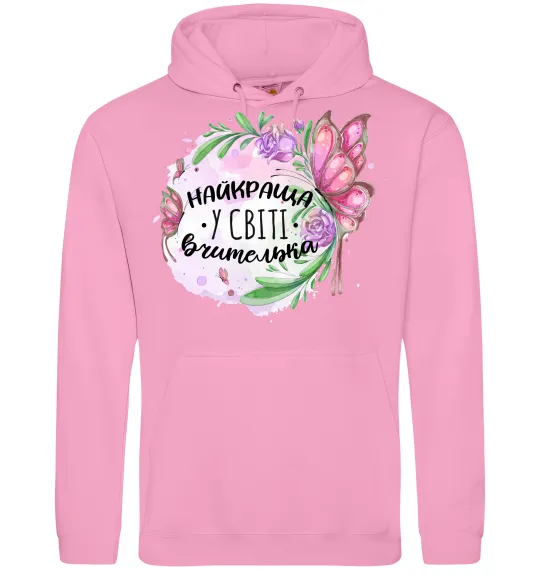 Жіноча толстовка (худі) Найкраща у світі вчителька Рожевий фото