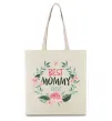 Эко-сумка Best mommy ever flowers Бежевый фото
