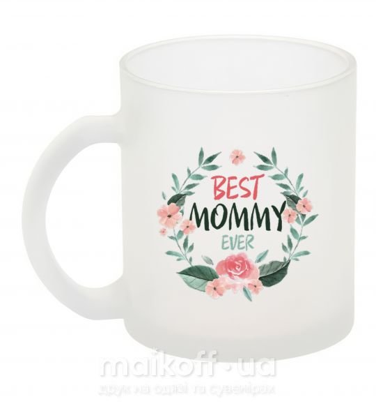 Чашка скляна Best mommy ever flowers Фроузен фото