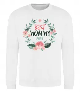 Свитшот Best mommy ever flowers Белый фото