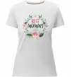 Женская премиум футболка Best mommy ever flowers Белый фото
