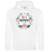 Женская толстовка (худи) Best mommy ever flowers Белый фото