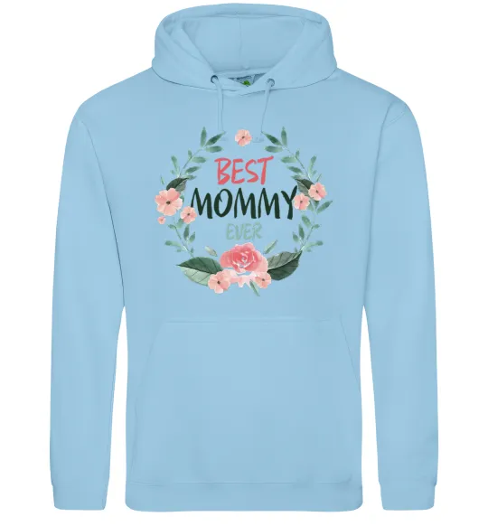 Женская толстовка (худи) Best mommy ever flowers Голубой фото