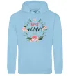 Женская толстовка (худи) Best mommy ever flowers Голубой фото