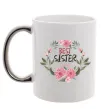Чашка з кольоровою ручкою Best sister ever flowers Срібло фото