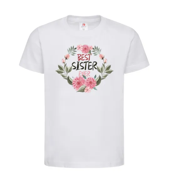 Дитяча футболка Best sister ever flowers Білий фото