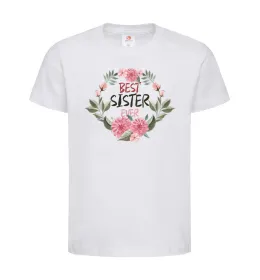 Детская футболка Best sister ever flowers Белый фото