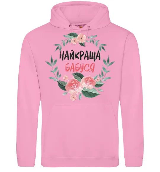 Жіноча толстовка (худі) Найкраща бабуся (квіти) Рожевий фото