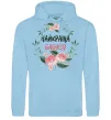 Жіноча толстовка (худі) Найкраща бабуся (квіти) Блакитний фото