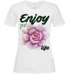 Женская футболка Enjoy your life Белый фото