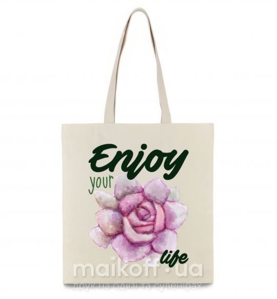 Еко-сумка Enjoy your life Бежевий фото
