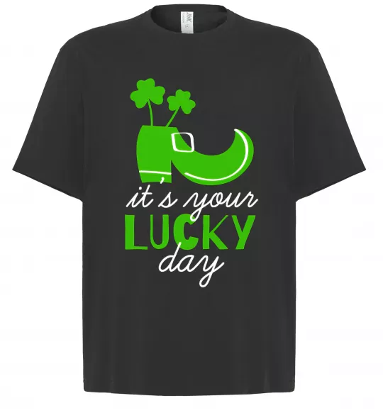 Футболка Оверсайз It's your lucky day Черный фото