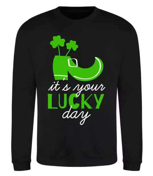 Свитшот It's your lucky day Черный фото
