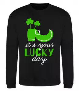 Свитшот It's your lucky day Черный фото