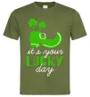 Чоловіча футболка It's your lucky day Оливковий фото