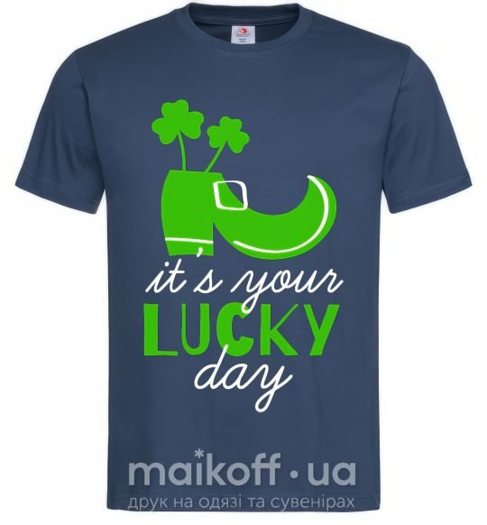 Мужская футболка It's your lucky day Темно-синий фото