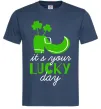 Чоловіча футболка It's your lucky day Темно-синій фото