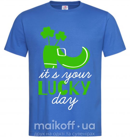Мужская футболка It's your lucky day Ярко-синий фото
