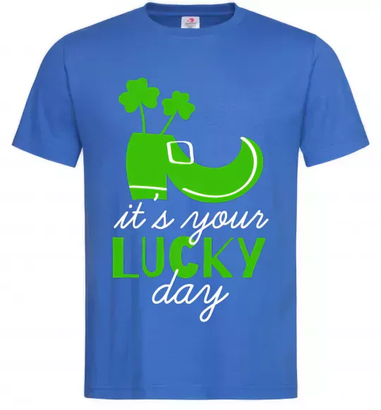 Чоловіча футболка It's your lucky day Яскраво-синій фото