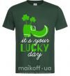 Мужская футболка It's your lucky day Темно-зеленый фото