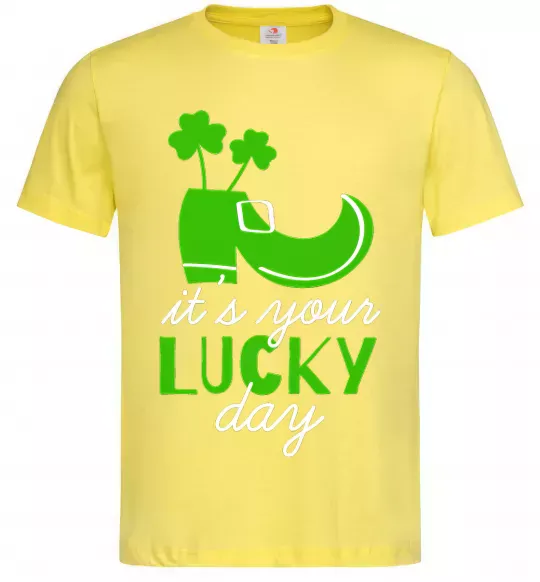 Чоловіча футболка It's your lucky day Лимонний фото