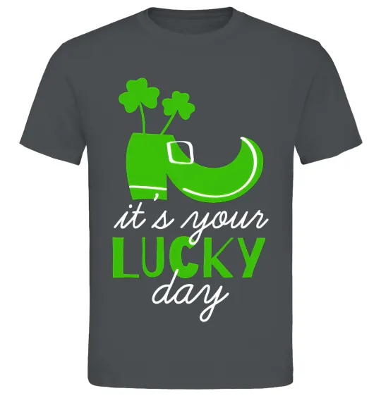 Чоловіча футболка It's your lucky day Графіт фото