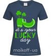 Женская футболка It's your lucky day Темно-синий фото
