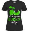 Жіноча футболка It's your lucky day Чорний Жіноча футболка It's your lucky day Чорний фото