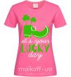 Женская футболка It's your lucky day Ярко-розовый фото