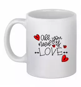 Чашка керамическая Серце відбиток Белый фото