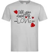 Чоловіча футболка All you need is love hearts and arrows Сірий Чоловіча футболка All you need is love hearts and arrows Сірий фото