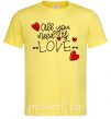 Мужская футболка All you need is love hearts and arrows Лимонный фото