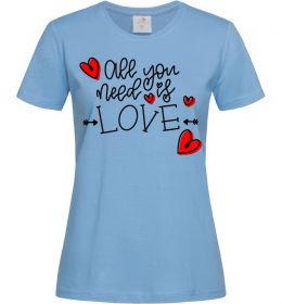 Женская футболка All you need is love hearts and arrows