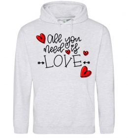 Чоловіча толстовка (худі) All you need is love hearts and arrows
