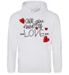 Жіноча толстовка (худі) All you need is love hearts and arrows Сірий меланж фото