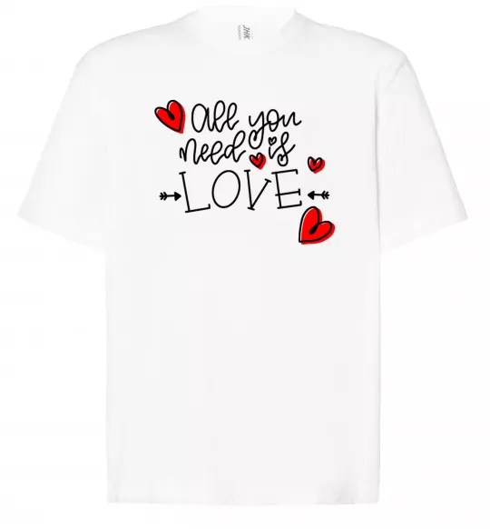 Футболка Оверсайз All you need is love hearts and arrows Белый фото