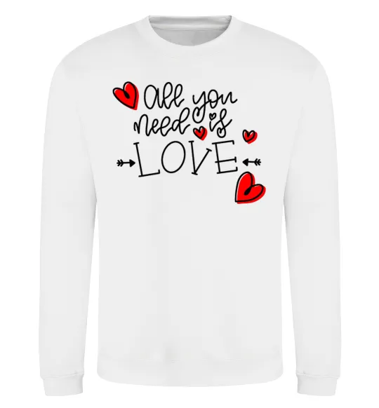 Світшот All you need is love hearts and arrows Білий фото