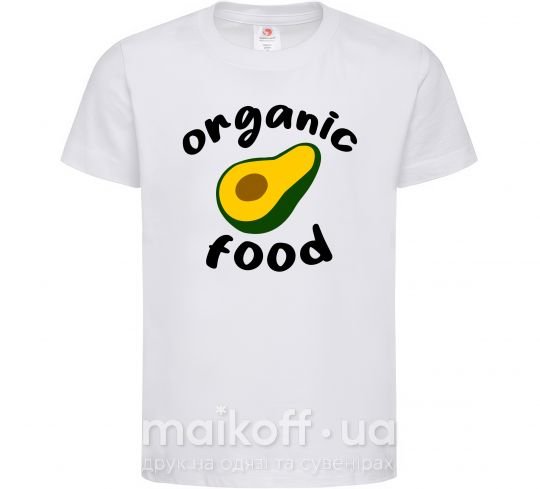 Детская футболка Organic food avocado Белый фото