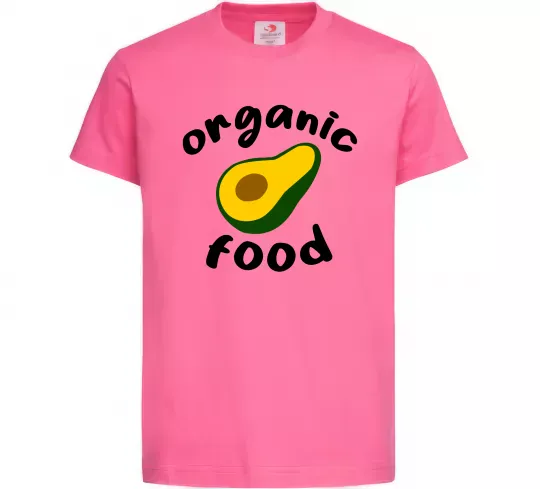 Детская футболка Organic food avocado Ярко-розовый фото