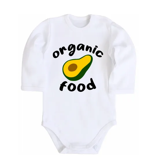 Детский боди Organic food avocado Белый фото