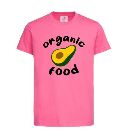 Детская футболка Organic food avocado Ярко-розовый фото