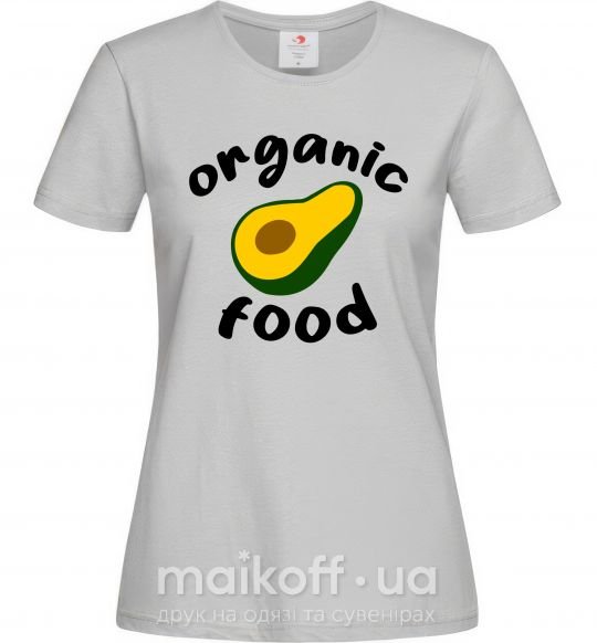 Женская футболка Organic food avocado Серый фото
