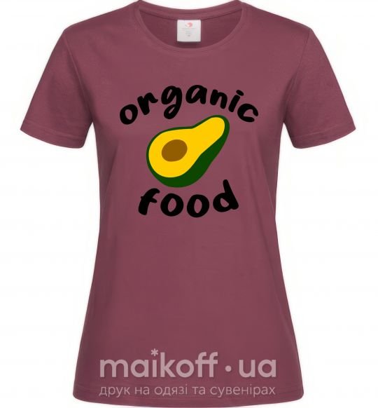 Жіноча футболка Organic food avocado Бордовий фото